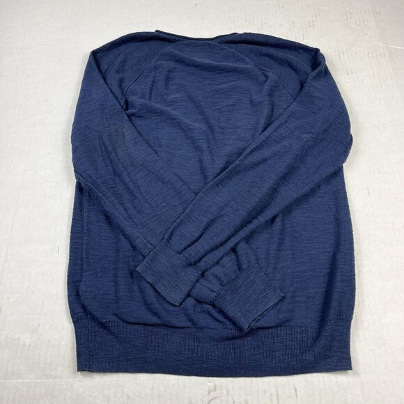 Lucky Brand Mens V-Neck Sweater Blue Long Sleeve Workwear Preppy Pullover S FLAW - Picture 9 of 11